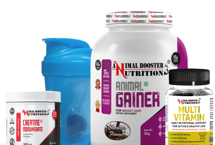 Animal Gainer 3kg 100GM Creatine MultiVitamin & Shaker Combo