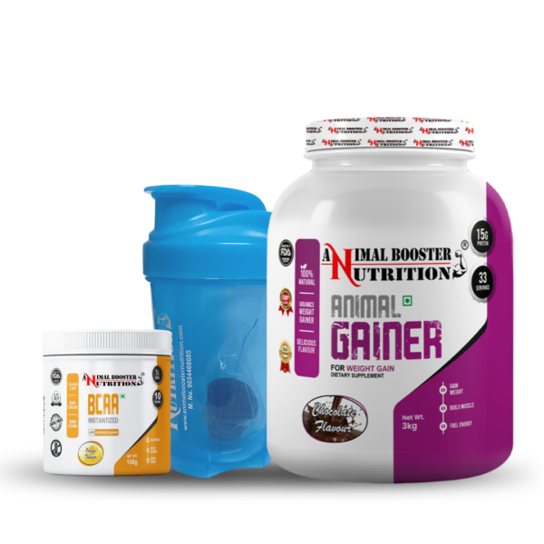 Animal Gainer 3kg with 100GM BCAA & Shaker Combo
