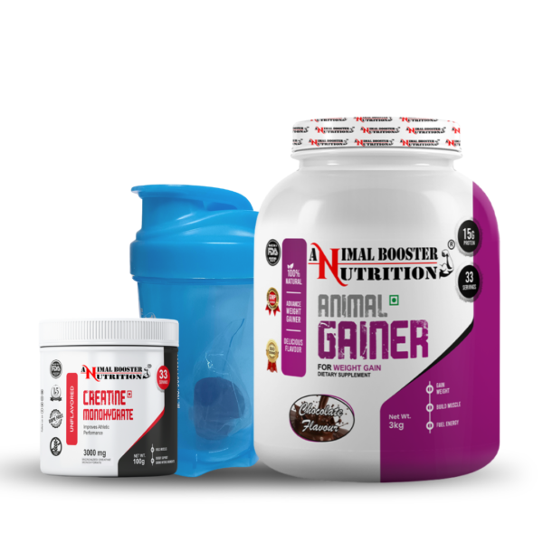 Animal Gainer 3kg with 100GM Creatine & Shaker Combo