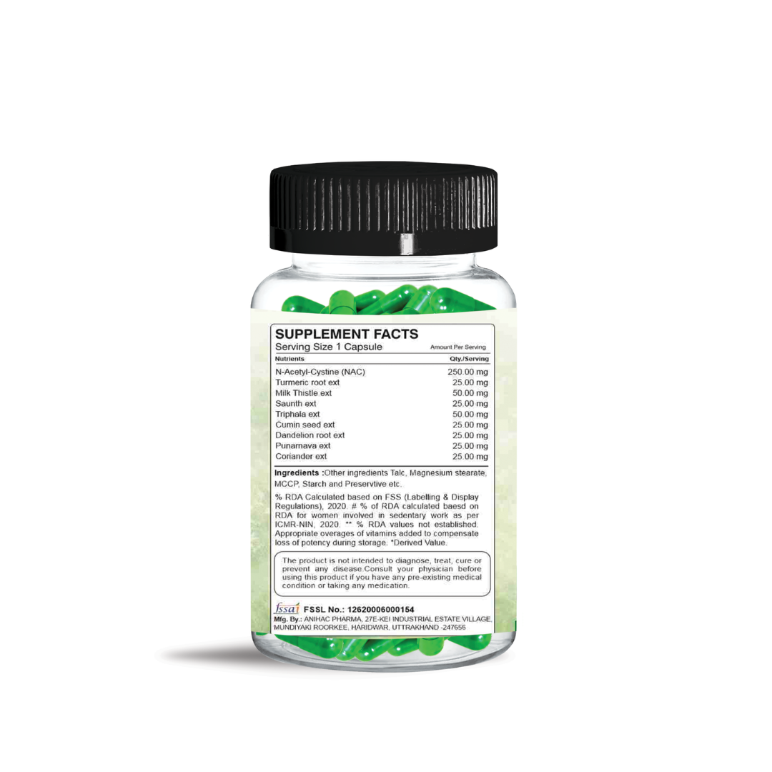 Liver Kidney Booster 60 Capsules Nutritional Fact