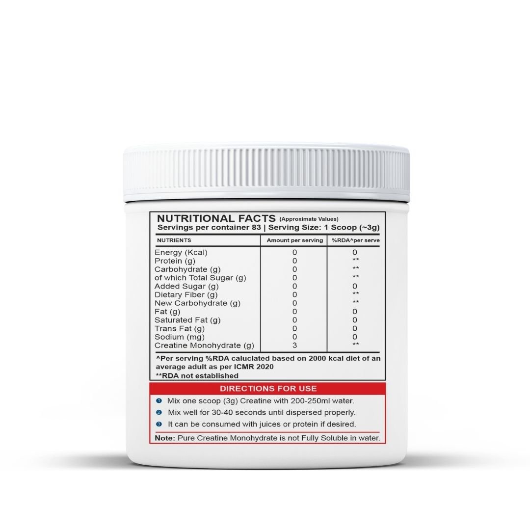 Animal Booster Creatine 250g Nutritional Fact